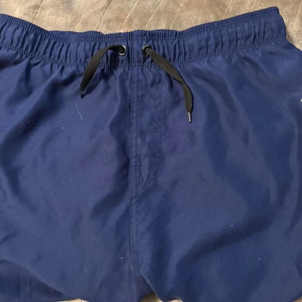 Hurley Boys Navy Blue Board Shorts Pink Gradient Logo Swim Trunks XL
